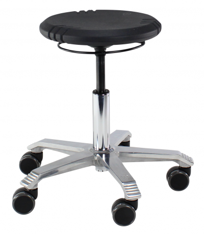 ESD Swivel Stool Opti 2200 ESD Fixed Seat Angle Aluminium Frame ø 68 cm Anthracite Fabric ESD